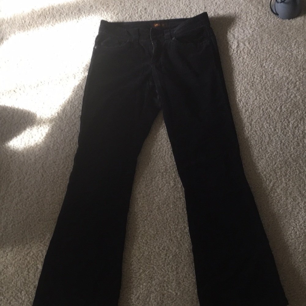Corduroy black boot cut pants
